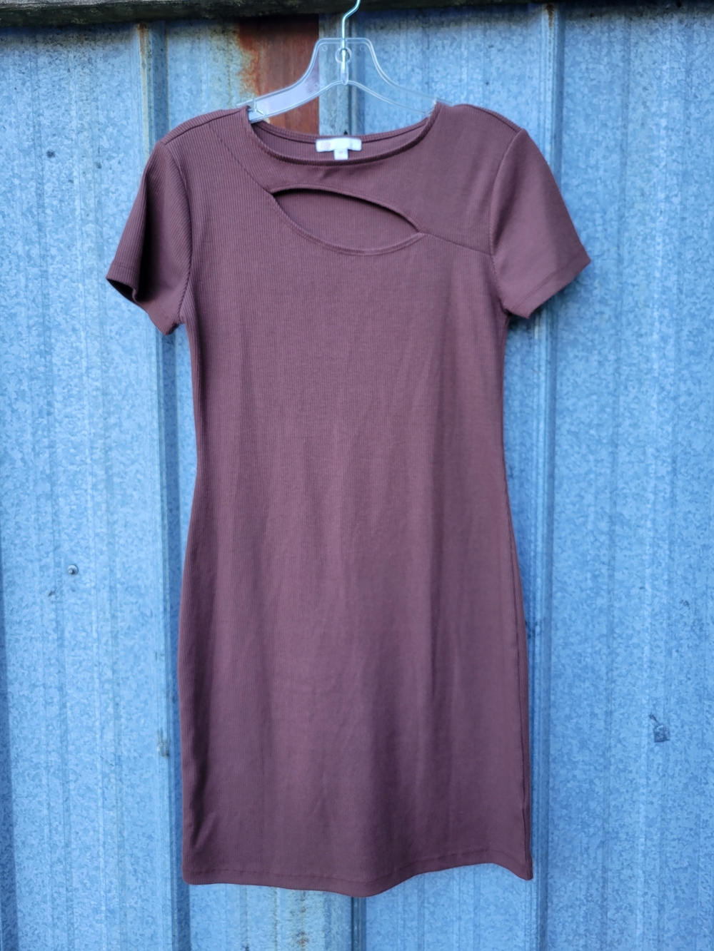 Gianni Bini Brown Cutout Short-Sleeve Mini Dress